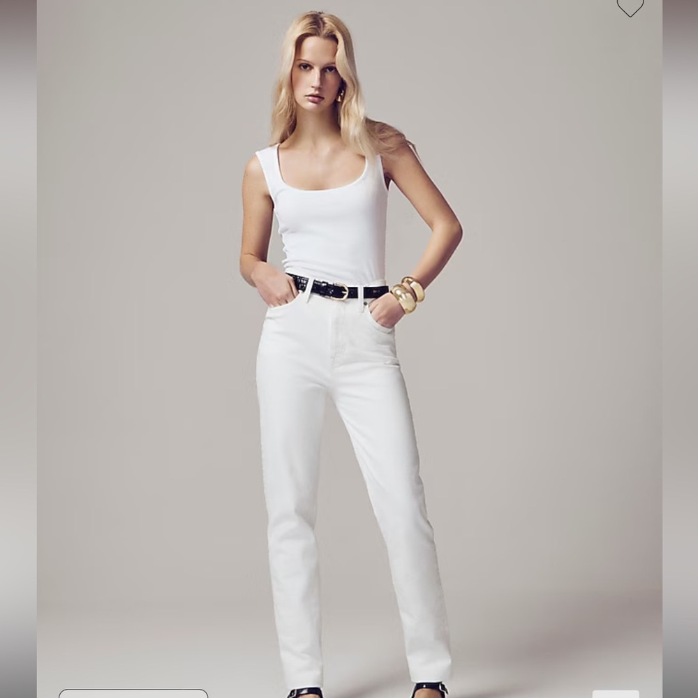 Jcrew white classic straight leg jeans